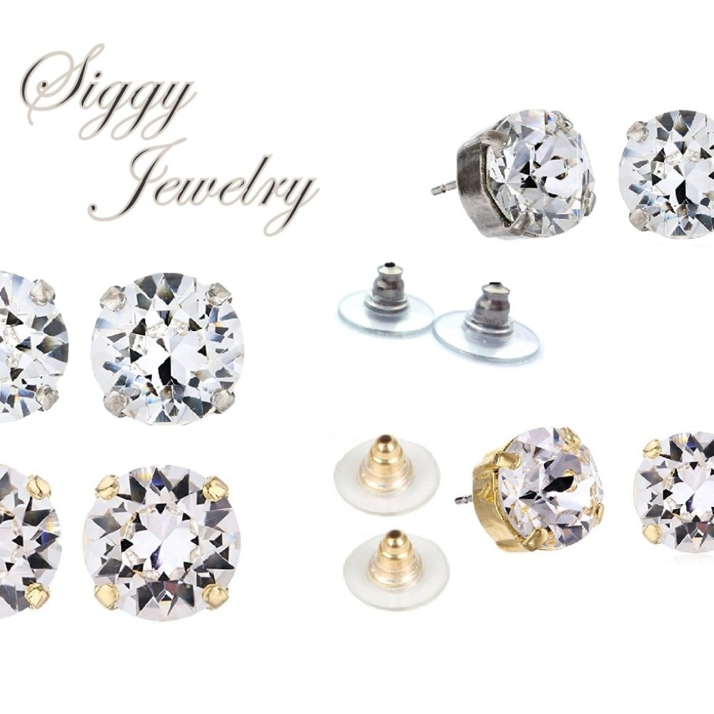 Swarovski® Clear Crystal 8mm Stud Earrings - Picture 8 of 9